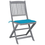 Folding Chairs 4 pcs with Cushions Solid Acacia Wood