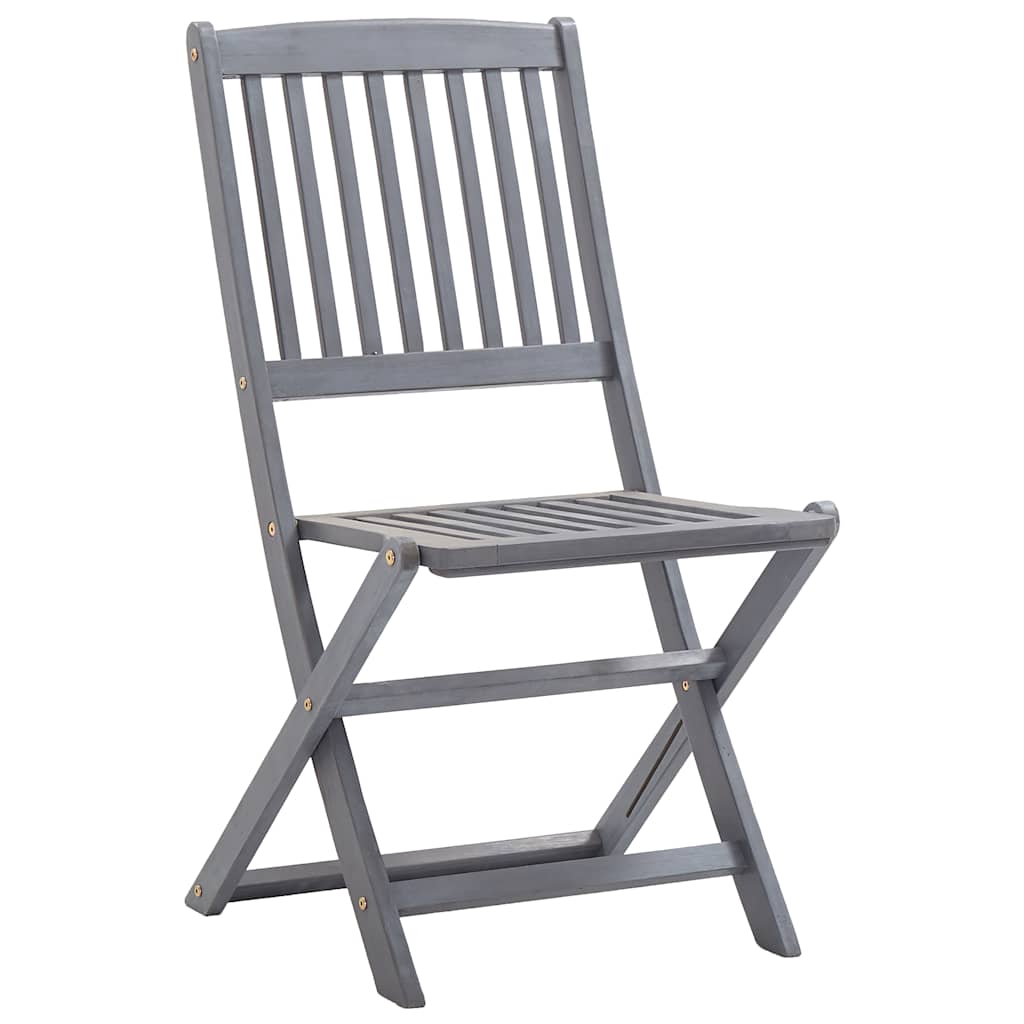 Folding Chairs 4 pcs with Cushions Solid Acacia Wood