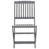 Folding Chairs 4 pcs with Cushions Solid Acacia Wood