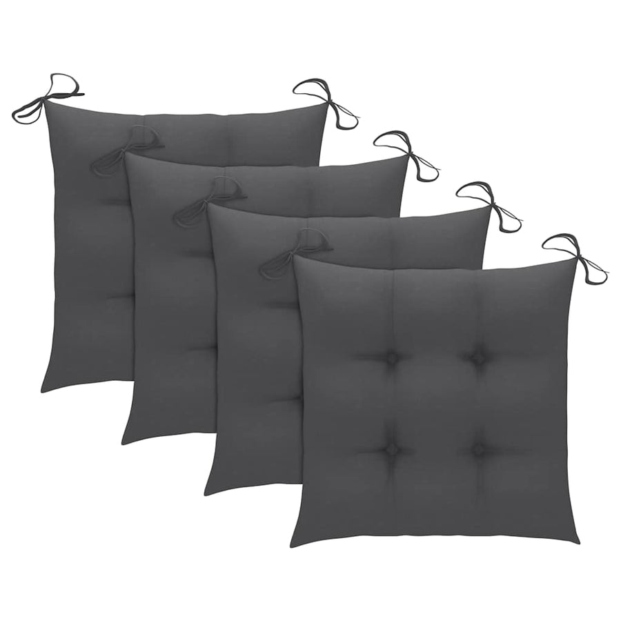 Folding Chairs 4 pcs with Cushions Solid Acacia Wood