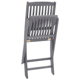Folding Outdoor Chairs 4 pcs with Cushions Solid Acacia Wood