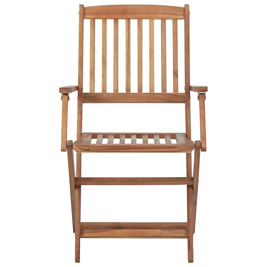 Folding Chairs 2 pcs with Cushions Solid Acacia Wood