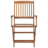 Folding Garden Chairs 2 pcs with Cushions Solid Wood Acacia