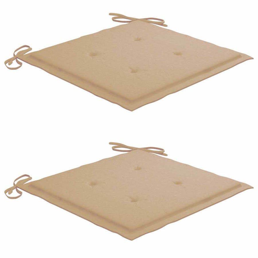 Folding Chairs 2 pcs with Cushions Solid Acacia Wood