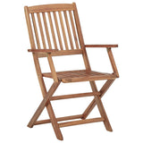 Folding Chairs 4 pcs with Cushions Solid Acacia Wood - Top-Down View
