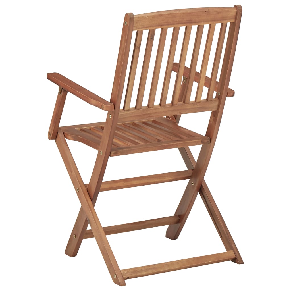 Folding Chairs 4 pcs with Cushions Solid Acacia Wood
