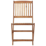 Folding Chairs 2 pcs with Cushions Solid Acacia Wood