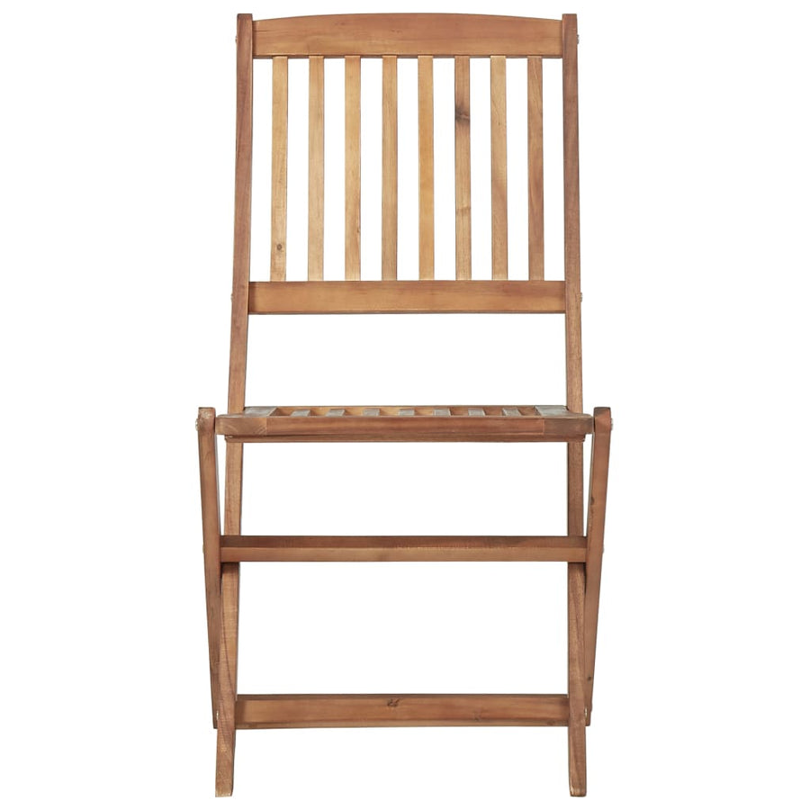 Folding Chairs 2 pcs with Cushions Solid Acacia Wood
