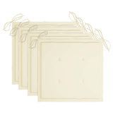 Folding Garden Chairs 4 pcs with Cushions Solid Wood Acacia - Extra Image