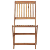 Folding Garden Chairs 4 pcs with Cushions Solid Wood Acacia