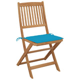 Folding Chairs 4 pcs with Cushions Solid Acacia Wood