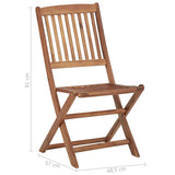 Folding Chairs 4 pcs with Cushions Solid Acacia Wood