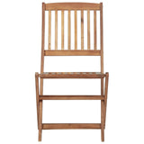Folding Chairs 4 pcs with Cushions Solid Acacia Wood