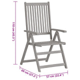 Garden Reclining Chairs 2 pcs with Cushions Solid Wood Acacia - Extra Image