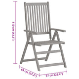 Garden Reclining Chairs 2 pcs with Cushions Solid Wood Acacia - Extra Image
