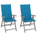 Garden Reclining Chairs 2 pcs with Cushions Solid Wood Acacia