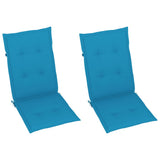 Garden Reclining Chairs 2 pcs with Cushions Solid Wood Acacia - Rear View