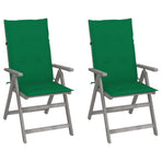 Garden Reclining Chairs 2 pcs with Cushions Solid Acacia Wood