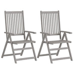 Garden Reclining Chairs 2 pcs with Cushions Solid Acacia Wood