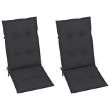 Garden Reclining Chairs 2 pcs with Cushions Solid Acacia Wood