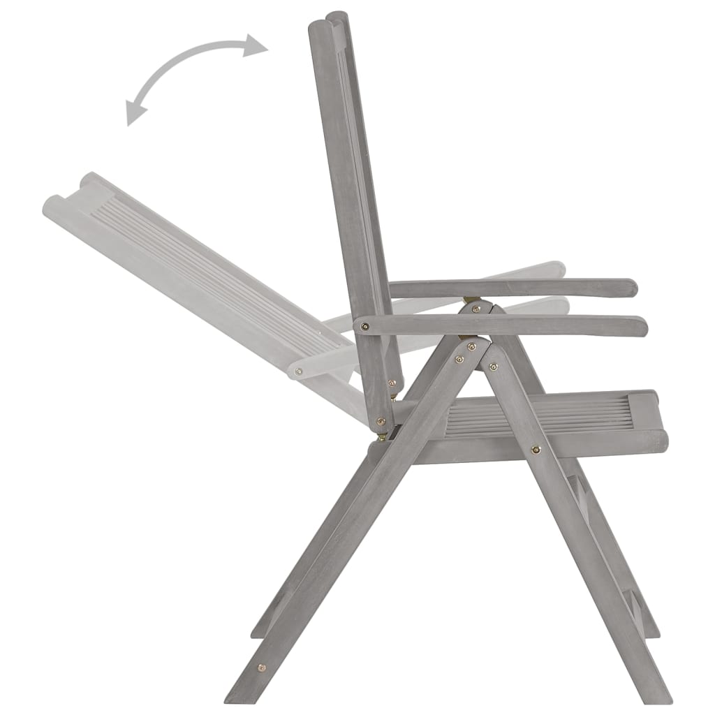 Garden Reclining Chairs 2 pcs with Cushions Solid Acacia Wood