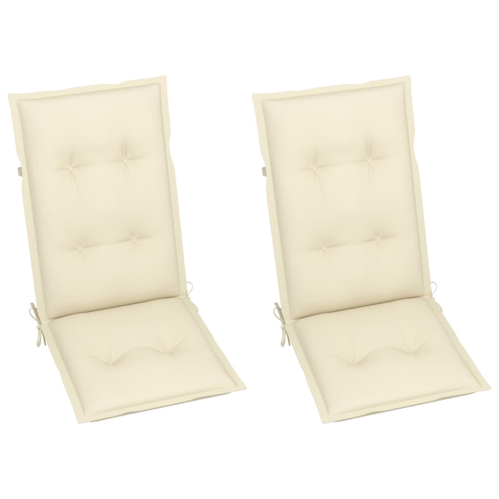 Garden Reclining Chairs 2 pcs with Cushions Solid Acacia Wood
