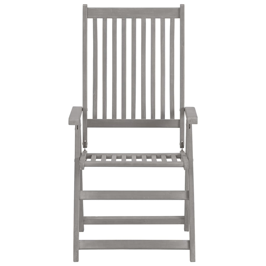 Garden Reclining Chairs 3 pcs with Cushions Solid Acacia Wood