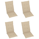 Garden Reclining Chairs 3 pcs with Cushions Solid Acacia Wood - Rear View