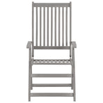 Garden Reclining Chairs 3 pcs with Cushions Solid Acacia Wood