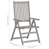 Garden Reclining Chairs 3 pcs with Cushions Solid Acacia Wood - Extra Image