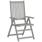Garden Reclining Chairs 3 pcs with Cushions Solid Acacia Wood