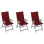 Garden Reclining Chairs 3 pcs with Cushions Solid Acacia Wood