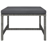 5 Piece Garden Lounge Set with Cushions Poly Rattan Grey - Extra Image