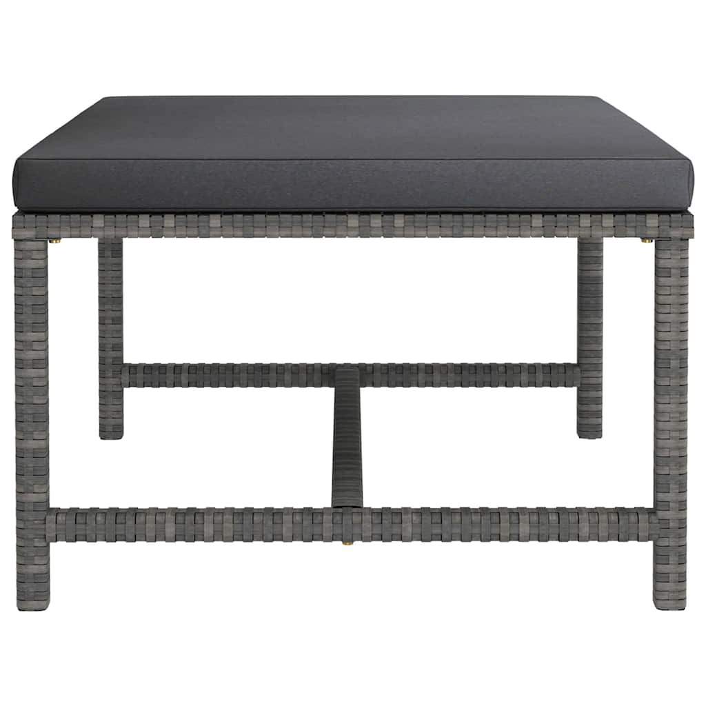6 Piece Garden Lounge Set with Cushions Poly Rattan Grey