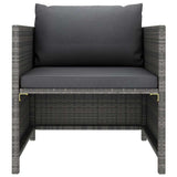 6 Piece Garden Lounge Set with Cushions Poly Rattan Grey