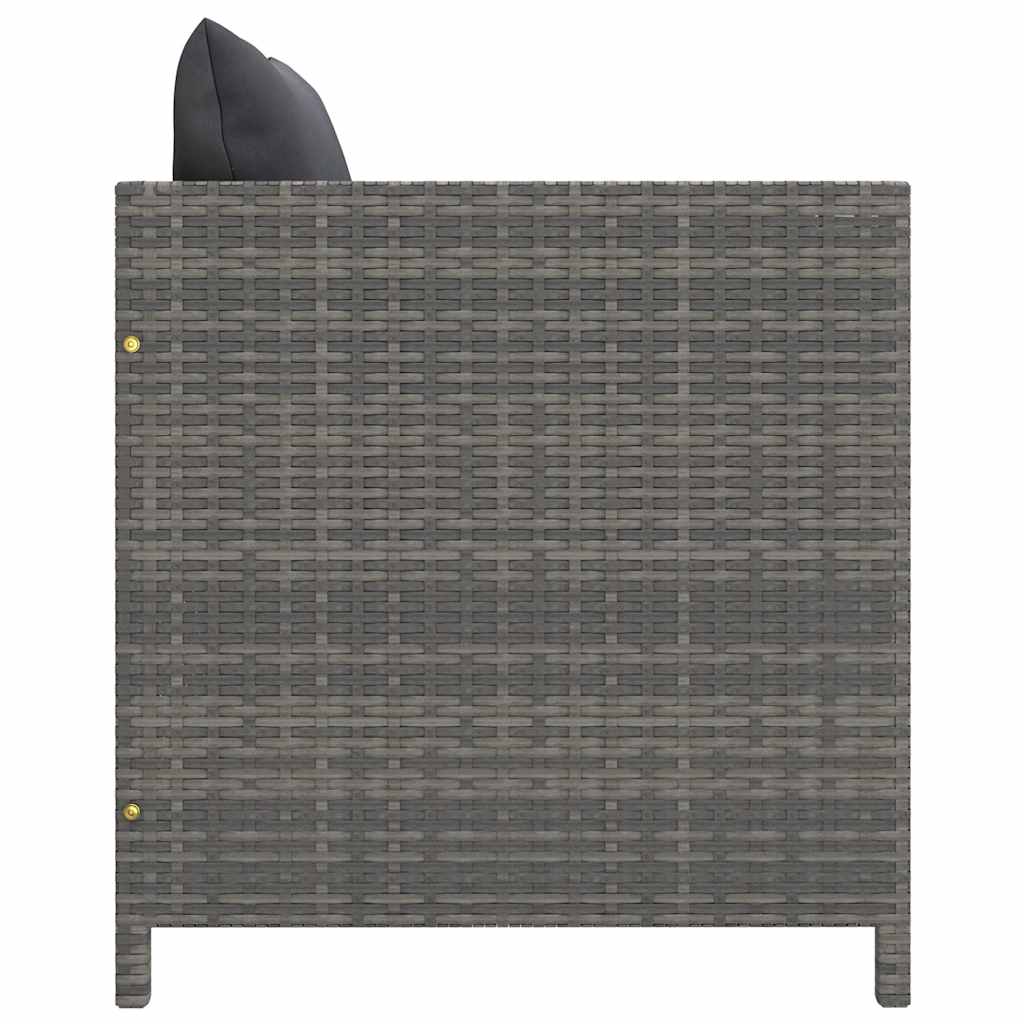 6 Piece Garden Lounge Set with Cushions Poly Rattan Grey