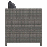 7 Piece Garden Lounge Set with Cushions Poly Rattan Grey