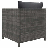 7 Piece Garden Lounge Set with Cushions Poly Rattan Grey