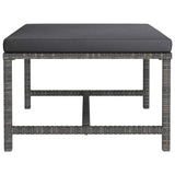 6 Piece Garden Lounge Set with Cushions Poly Rattan Grey - 45-Degree Angle