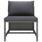 9 Piece Garden Lounge Set with Cushions Poly Rattan Grey