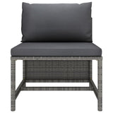 9 Piece Garden Lounge Set with Cushions Poly Rattan Grey