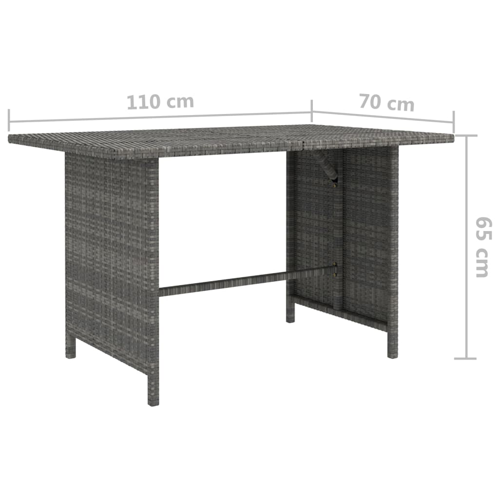 9 Piece Garden Lounge Set with Cushions Poly Rattan Grey
