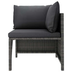 10 Piece Garden Lounge Set with Cushions Poly Rattan Grey