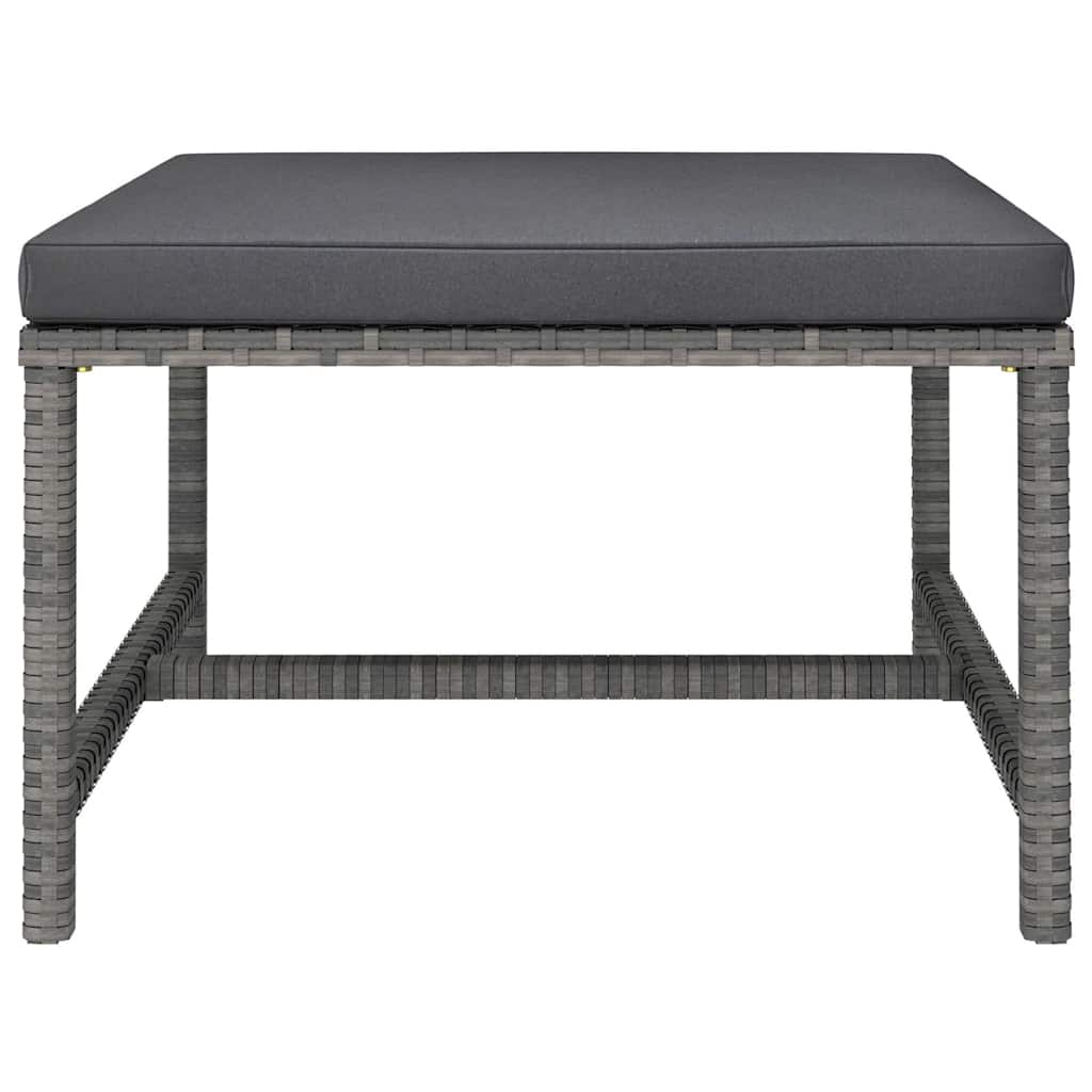 12 Piece Garden Lounge Set with Cushions Poly Rattan Grey