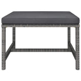 12 Piece Garden Lounge Set with Cushions Poly Rattan Grey - 45-Degree Angle
