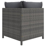 12 Piece Garden Lounge Set with Cushions Poly Rattan Grey - Top-Down View