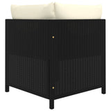 3 Piece Garden Lounge Set with Cushions Poly Rattan Black