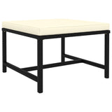 3 Piece Garden Lounge Set with Cushions Poly Rattan Black - Low Angle