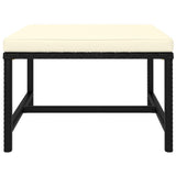 3 Piece Garden Lounge Set with Cushions Poly Rattan Black