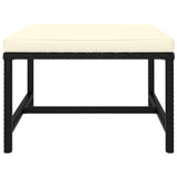 5 Piece Garden Lounge Set with Cushions Poly Rattan Black - Extra Image